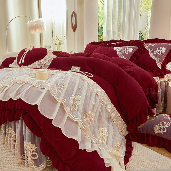 Burgundy Princess Bedding Set
