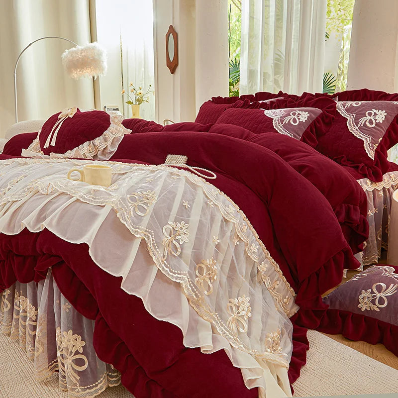 Burgundy Princess Bedding Set