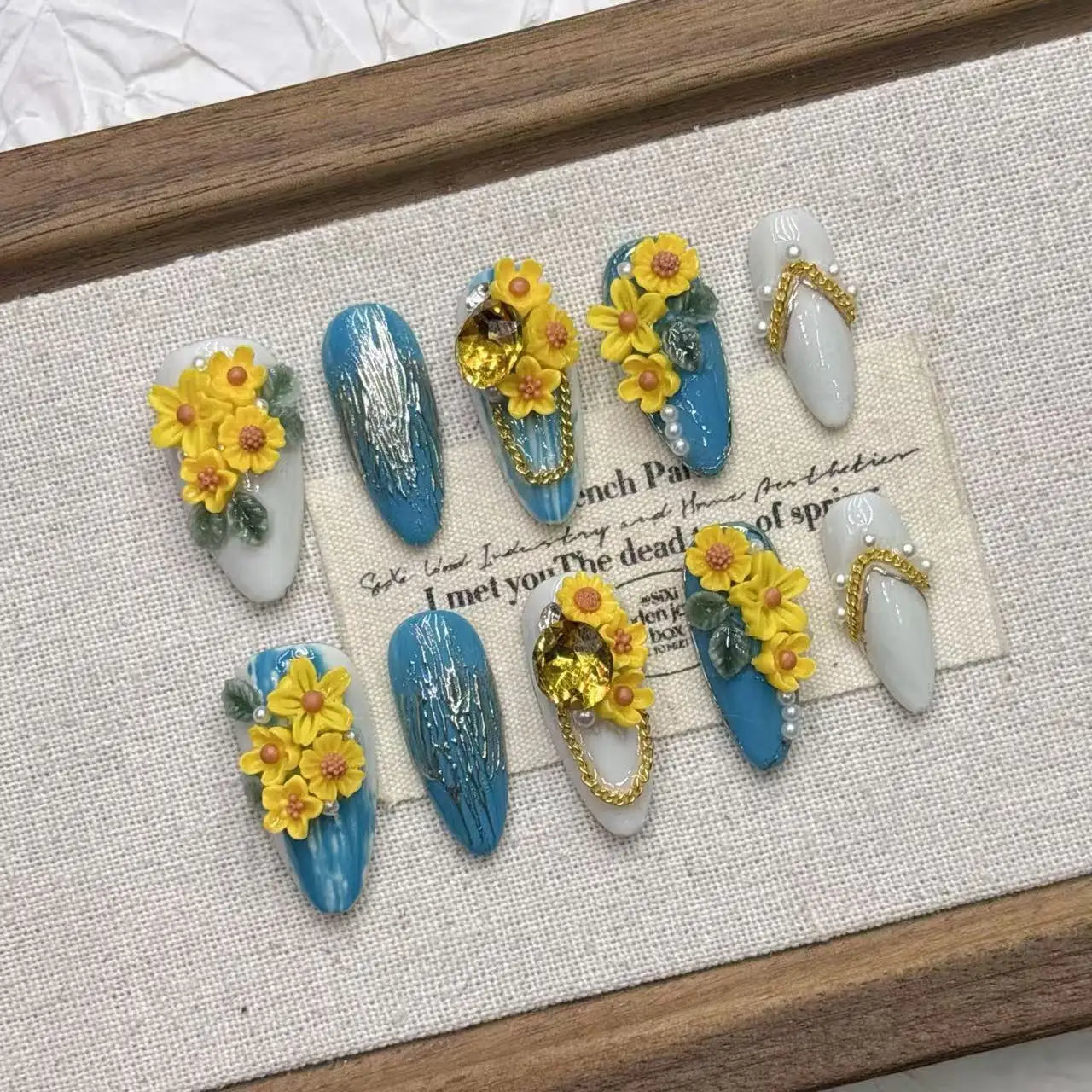 Stunning 3D Floral Press-On Nails